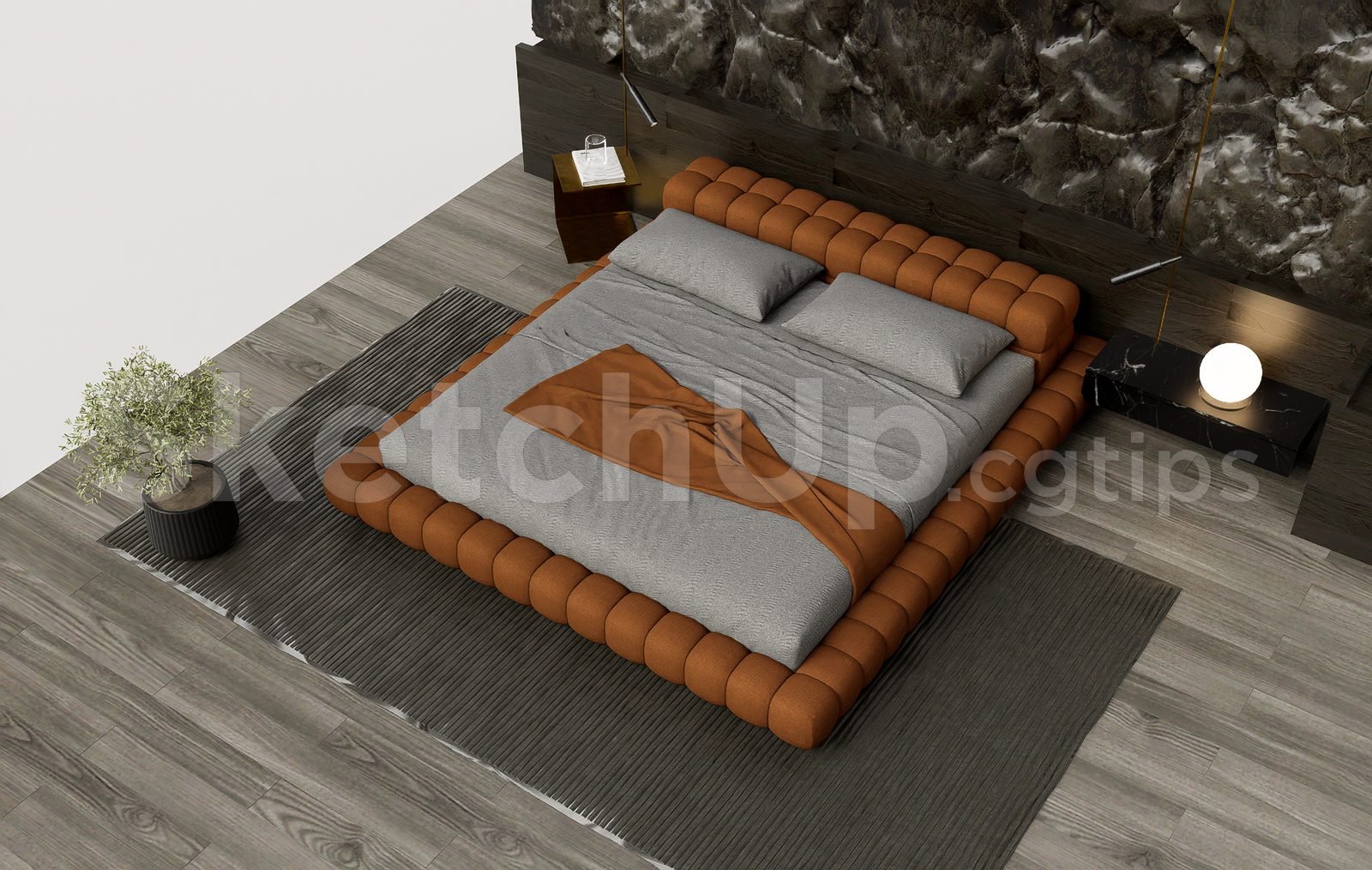 19100. تنزيل نموذج سرير مجاني لـ Sketchup (2)