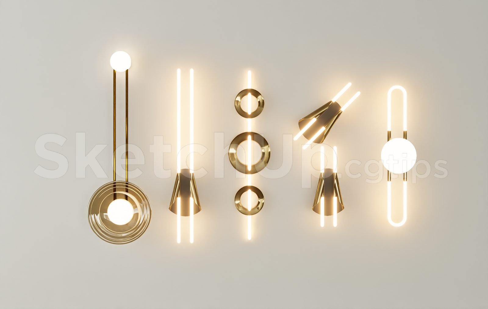 19108. تنزيل نموذج Sketchup Wall Light المجاني (2)