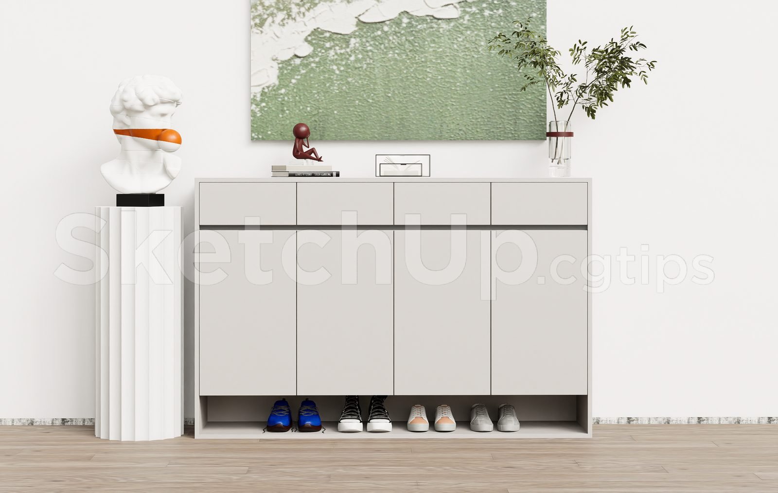 19110. تنزيل نموذج خزانة الأحذية Sketchup مجانًا (1)