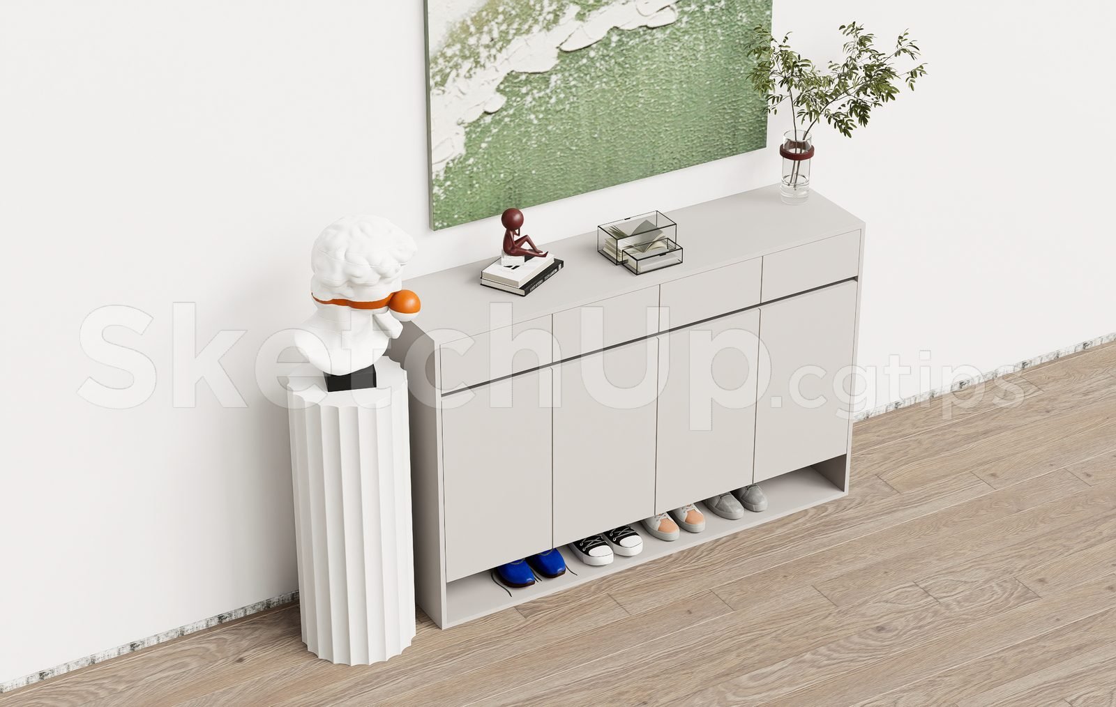 19110. تنزيل نموذج خزانة الأحذية Sketchup مجانًا (2)