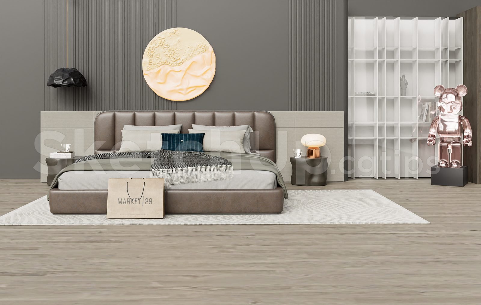 19119. تنزيل نموذج سرير مجاني لـ Sketchup (1)