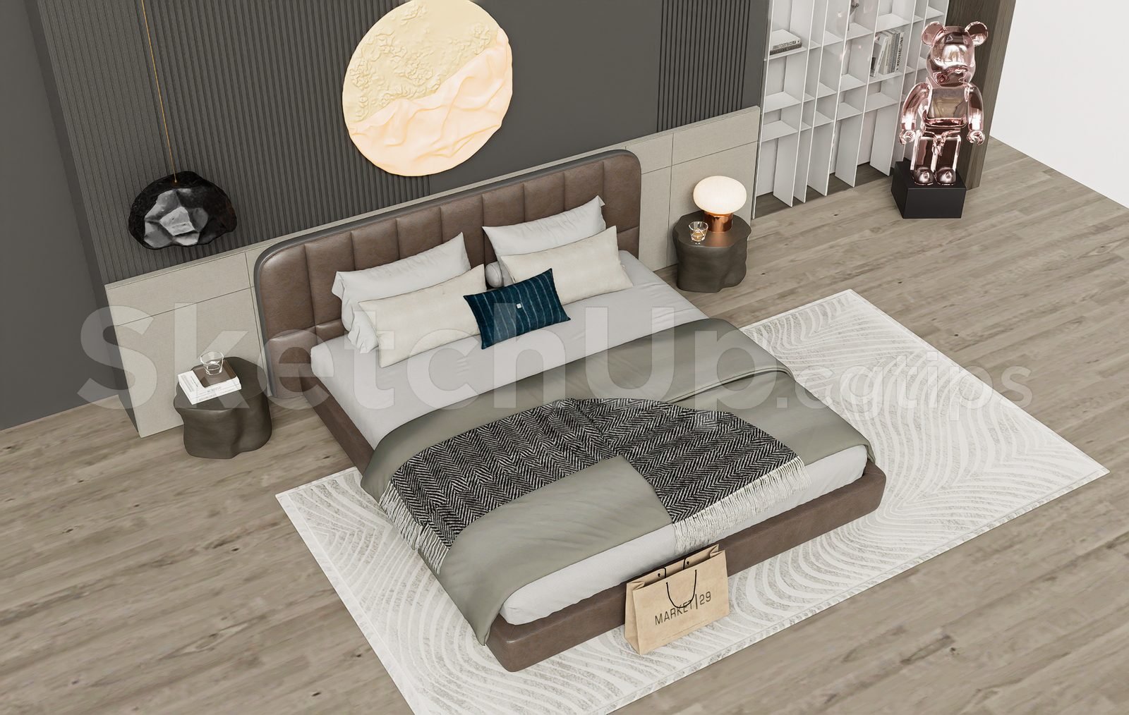 19119. تنزيل نموذج سرير مجاني لـ Sketchup (2)