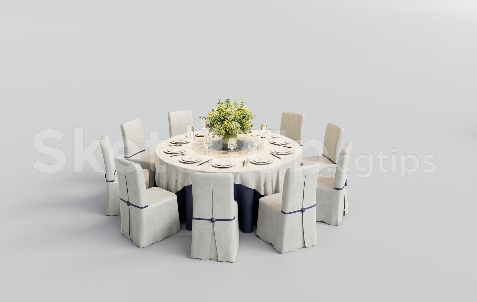 19124. تنزيل نموذج طاولة طعام Sketchup مجانًا (1)