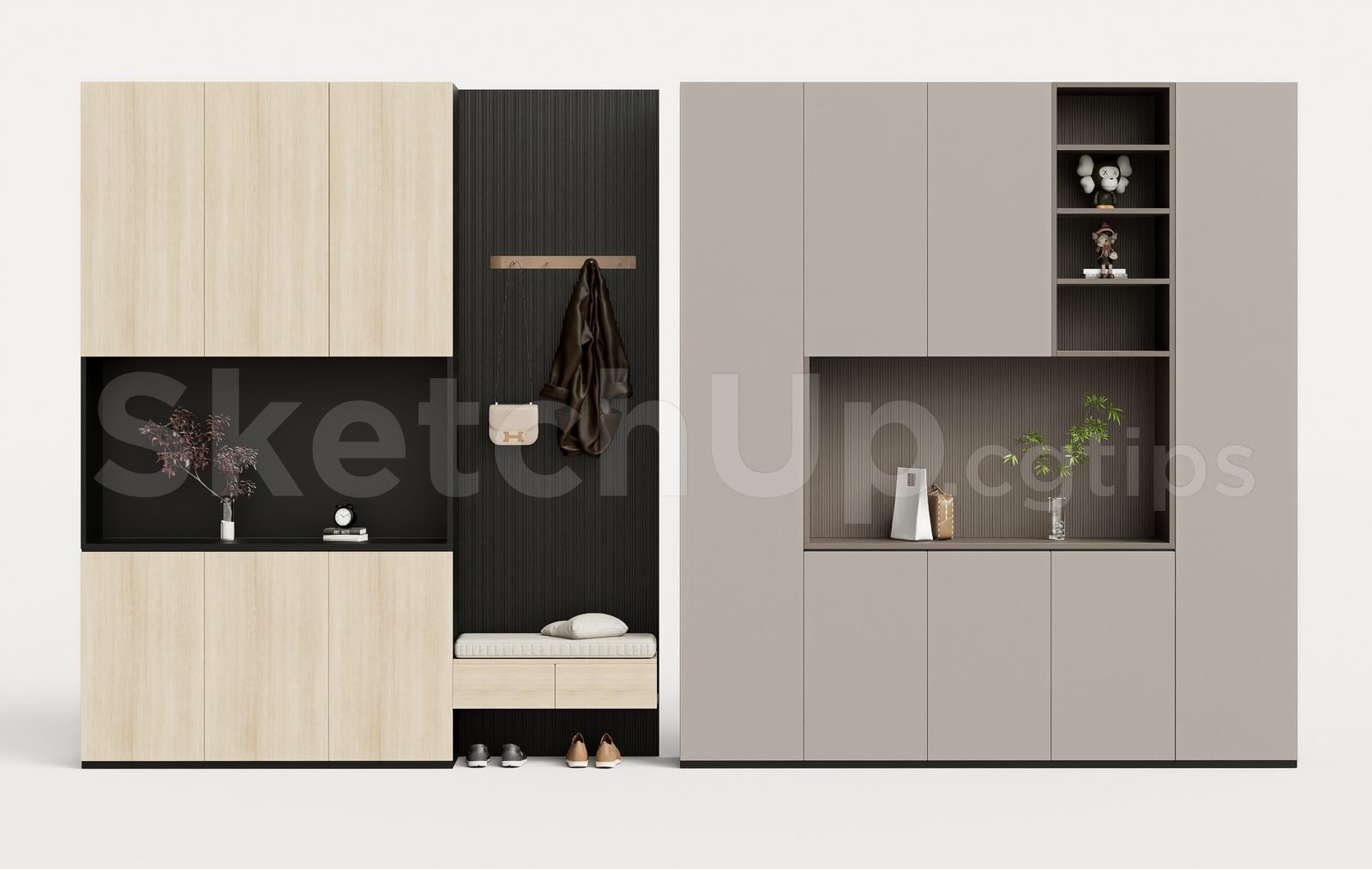 19131. تنزيل نموذج خزانة الأحذية Sketchup مجانًا (1)