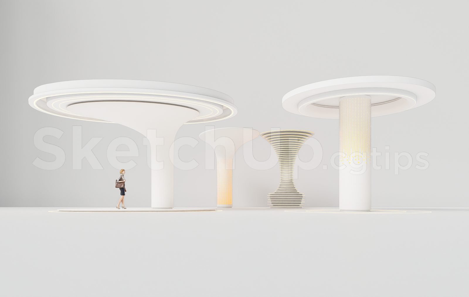 19121. أعمدة الإضاءة الداخلية الفاخرة الحديثة – نموذج Sketchup 3d (2)