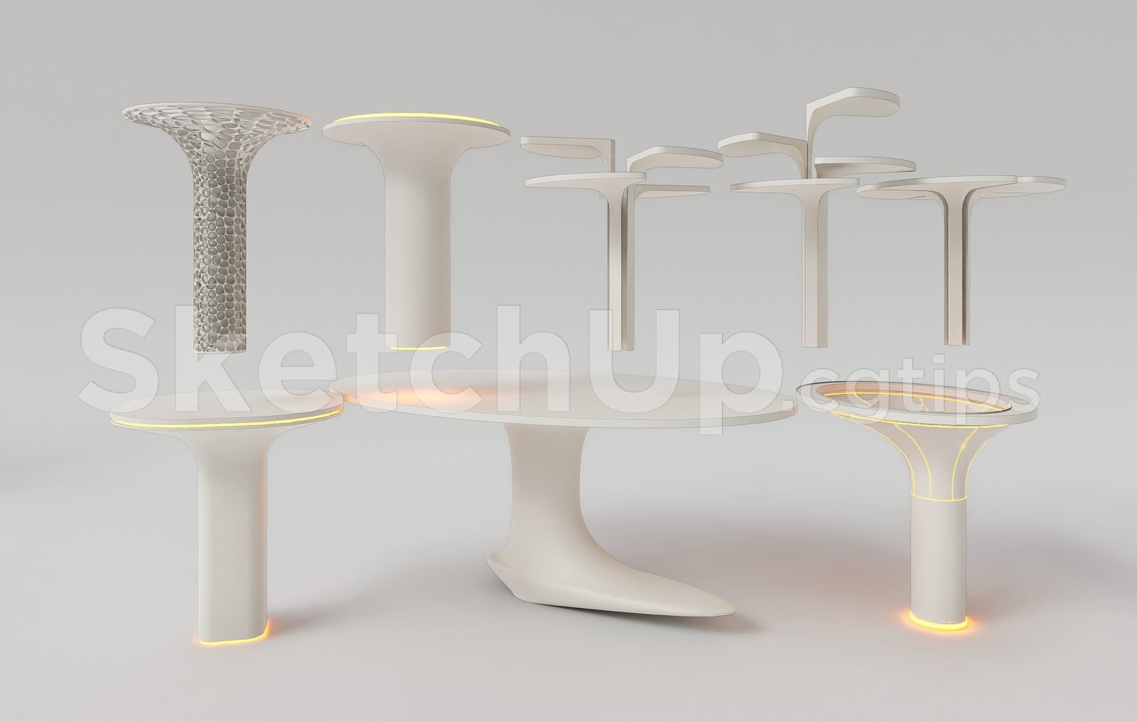 19175. أعمدة الإضاءة الداخلية الحديثة الفاخرة – نموذج Sketchup 3d (1)