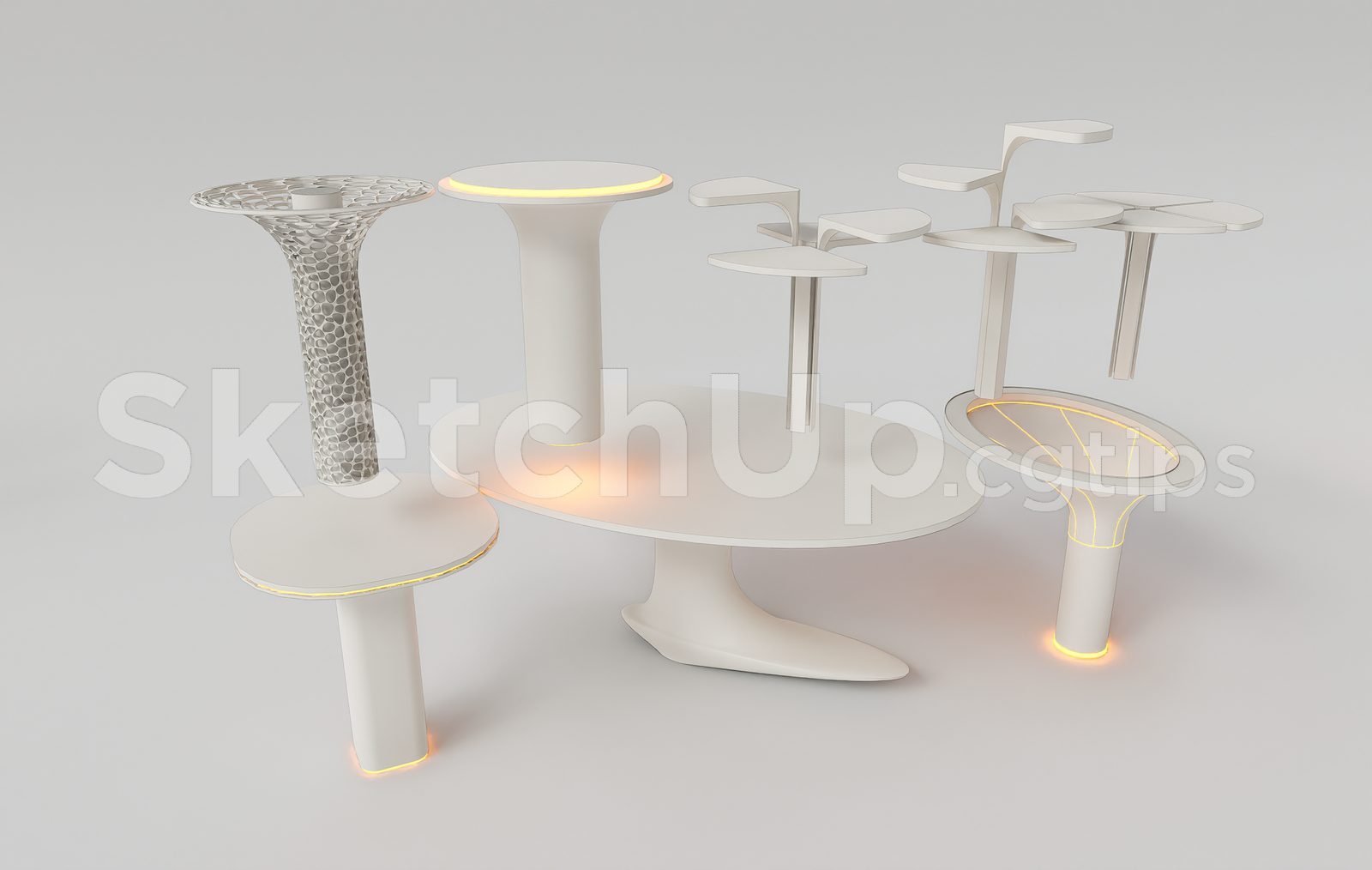 19175. أعمدة الإضاءة الداخلية الفاخرة الحديثة – نموذج Sketchup 3d (2)