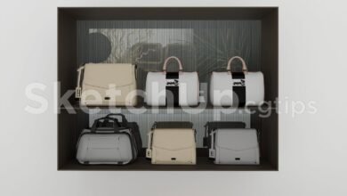 19297. Free Sketchup Hand Bag Model Download (1)