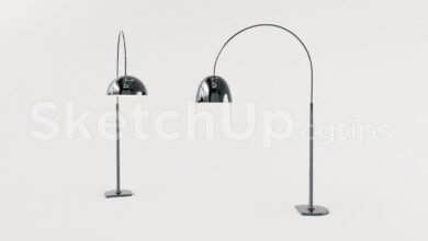 19243. Free 3d Floor Lamp Model For Sketchup – Interior Design Ready (1)