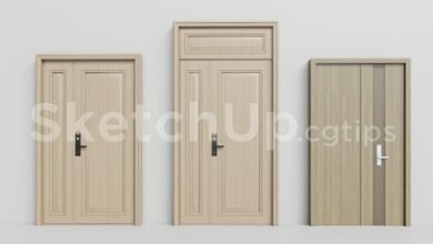 19266. Sketchup Door 3d Model Free Download (1)
