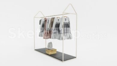 19312. Free Sketchup Clothes Hanger Model Download (2)