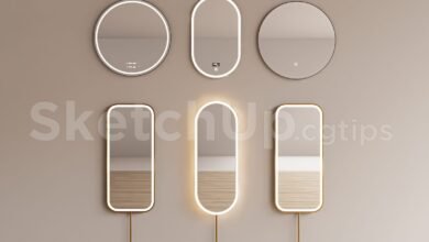 19308. Free Sketchup Mirrors Model Download (2)