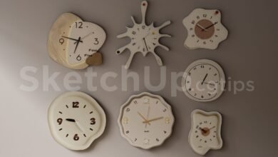 19307. Sketchup Wall Clock Model - Free 3d Download (1)