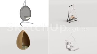 19360. Free Sketchup Swing Chair Model Download