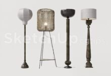 19374. Free 3d Floor Lamp Model For Sketchup - Interior Design Ready (1)