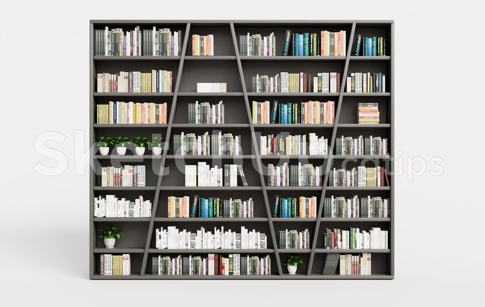 19291. تنزيل نموذج خزانة الكتب Sketchup مجانًا (1)