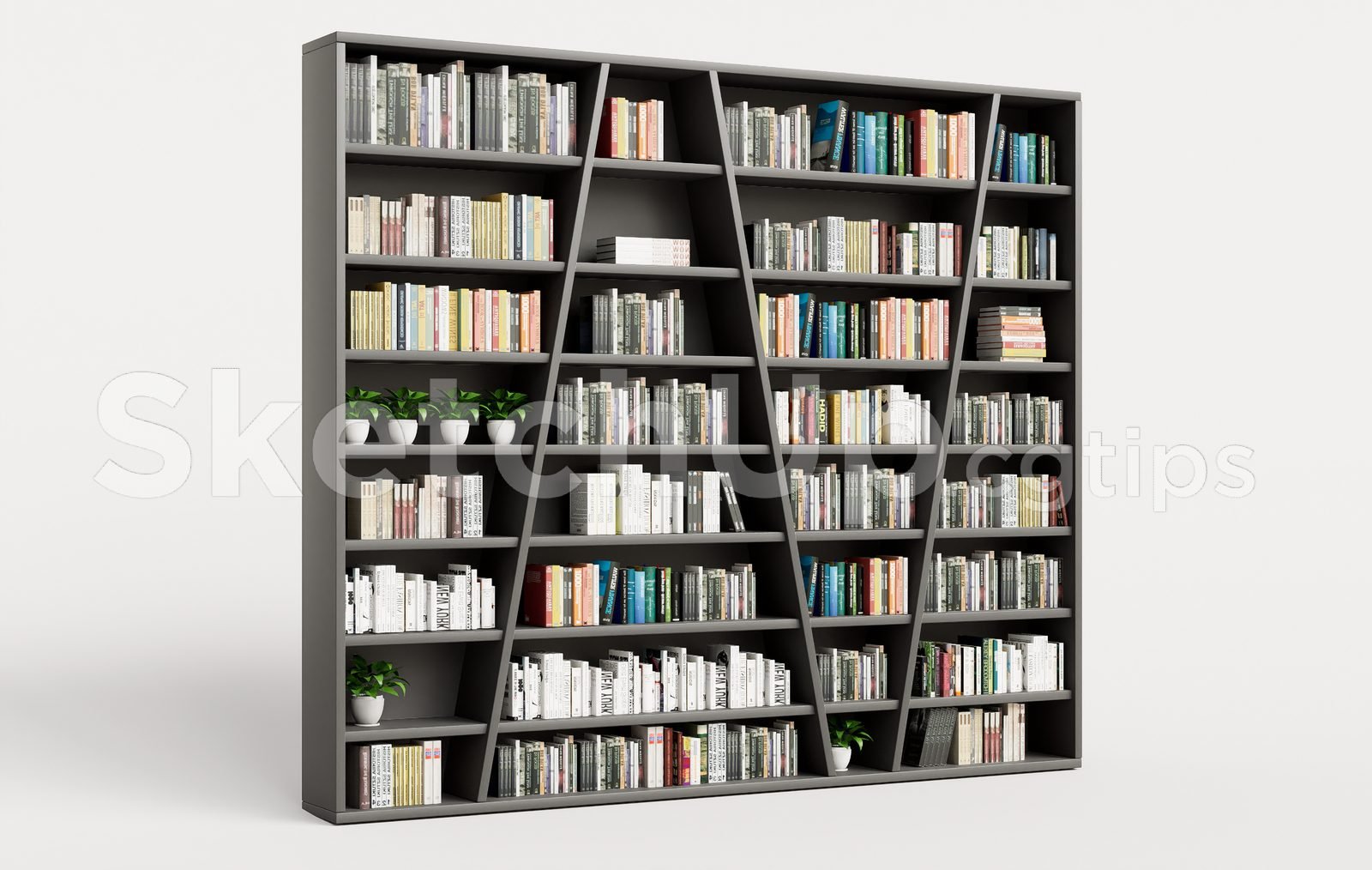 19291. تنزيل نموذج خزانة الكتب Sketchup مجانًا (2)