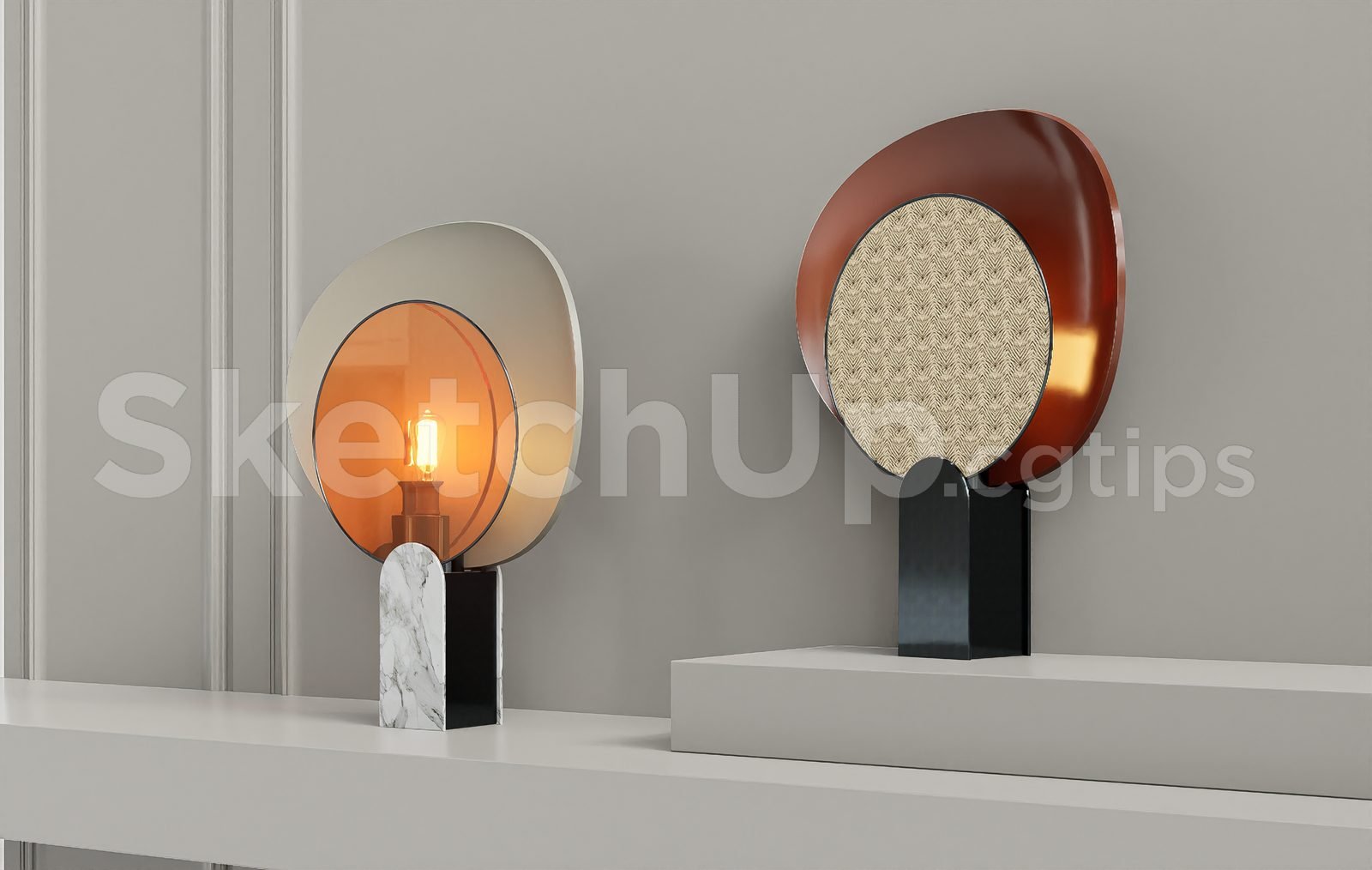 19293. تنزيل نموذج مصباح الطاولة ثلاثي الأبعاد Sketchup مجانًا (1)