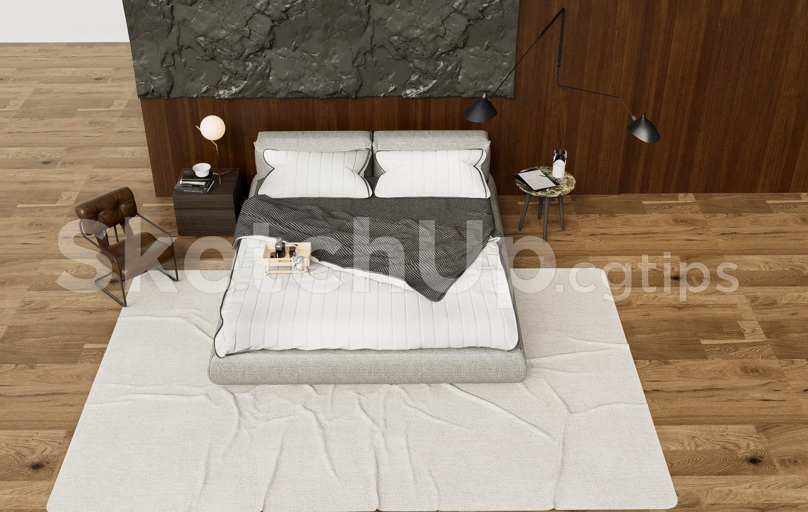 19304. تنزيل نموذج سرير مجاني لـ Sketchup (1)