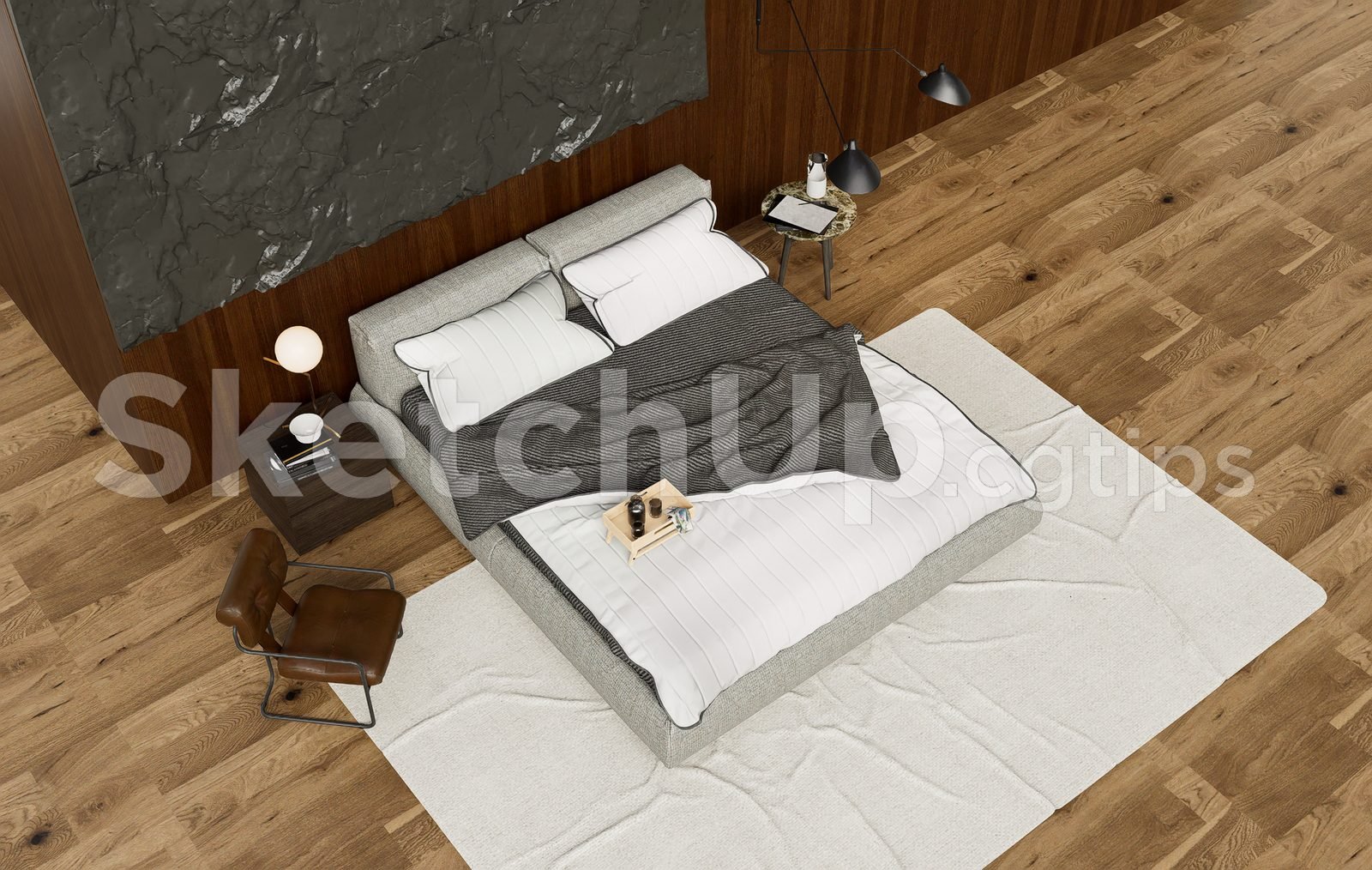 19304. تنزيل نموذج سرير مجاني لـ Sketchup (2)
