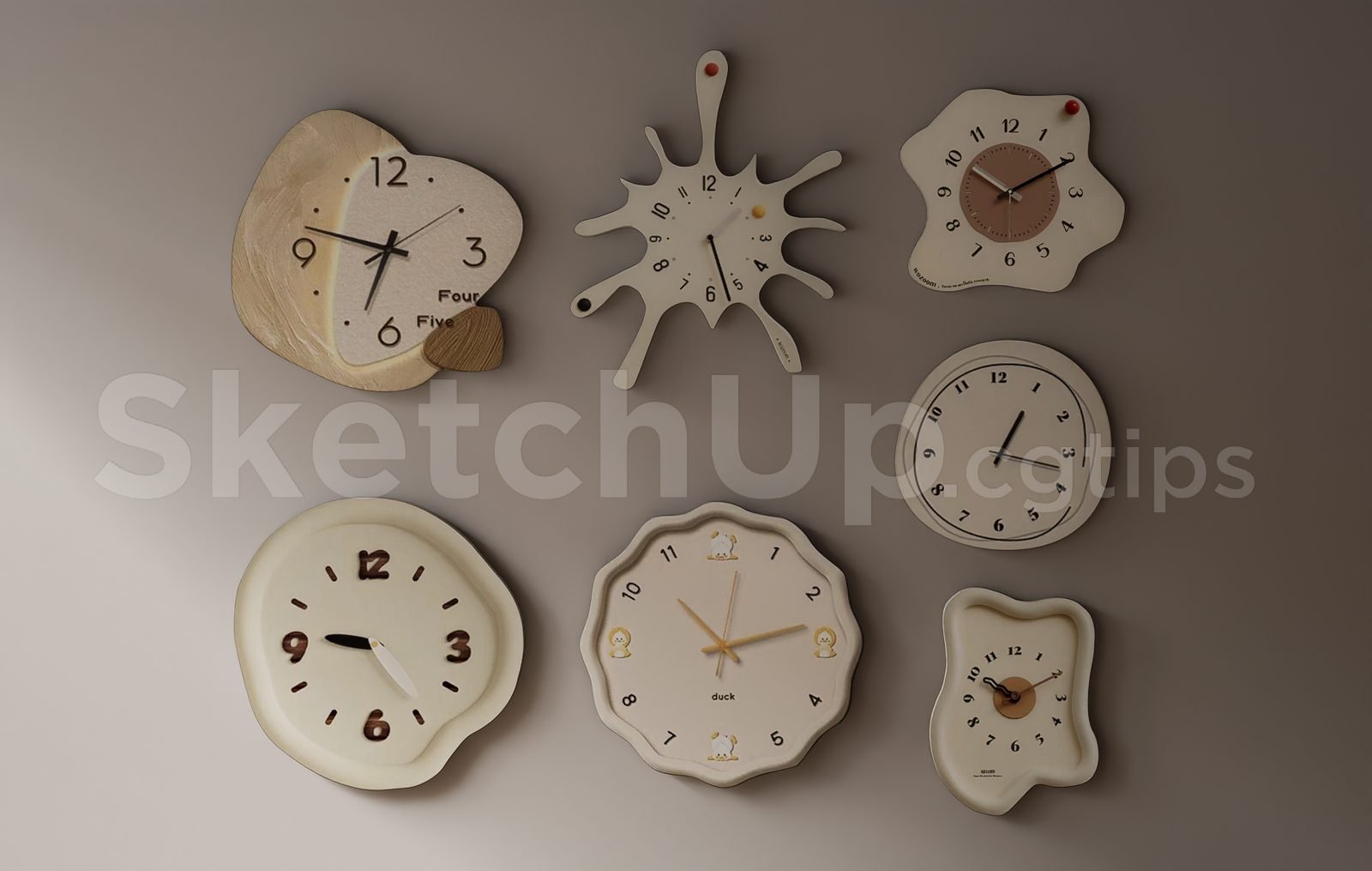 19307. نموذج ساعة حائط Sketchup - تنزيل مجاني ثلاثي الأبعاد (1)