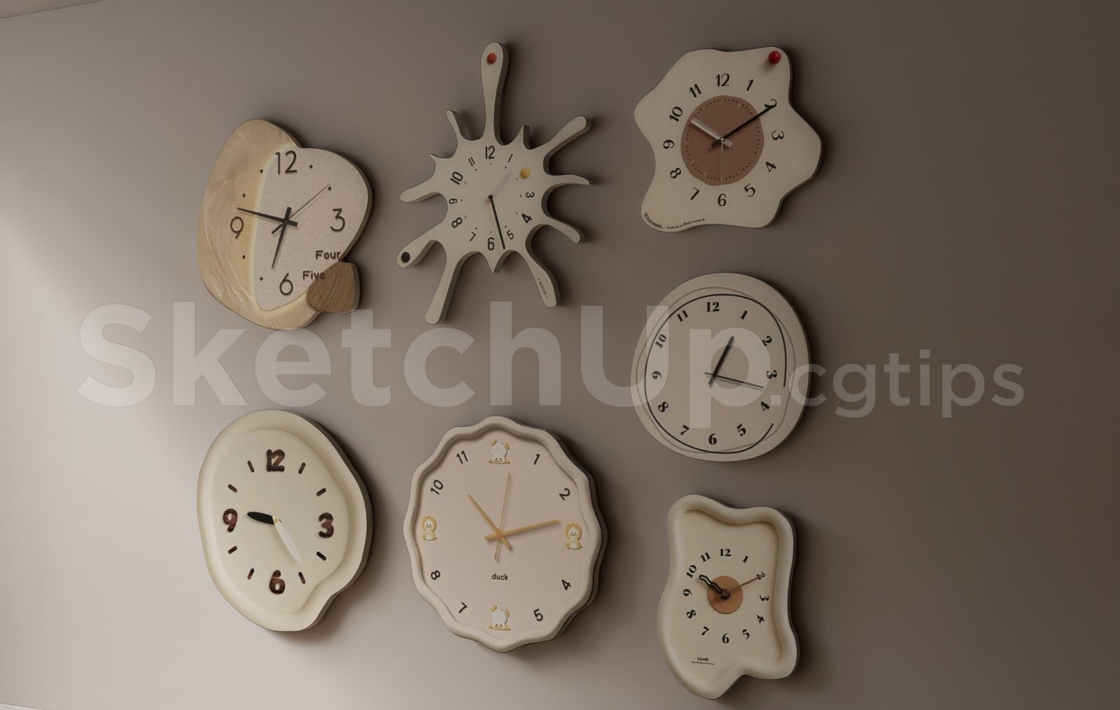 19307. نموذج ساعة حائط Sketchup - تنزيل مجاني ثلاثي الأبعاد (2)