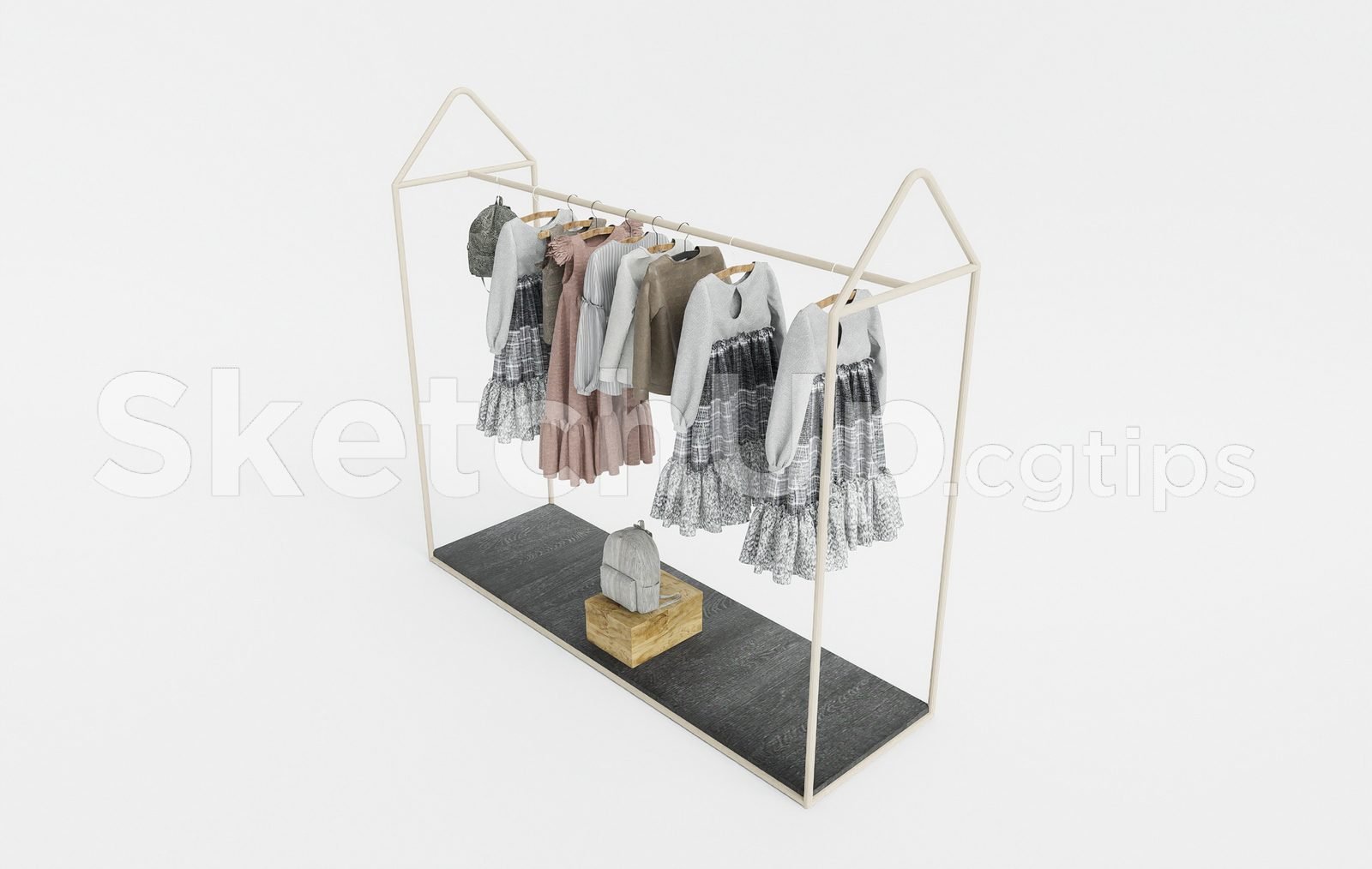 19312. تنزيل نموذج شماعة الملابس Sketchup مجانًا (1)