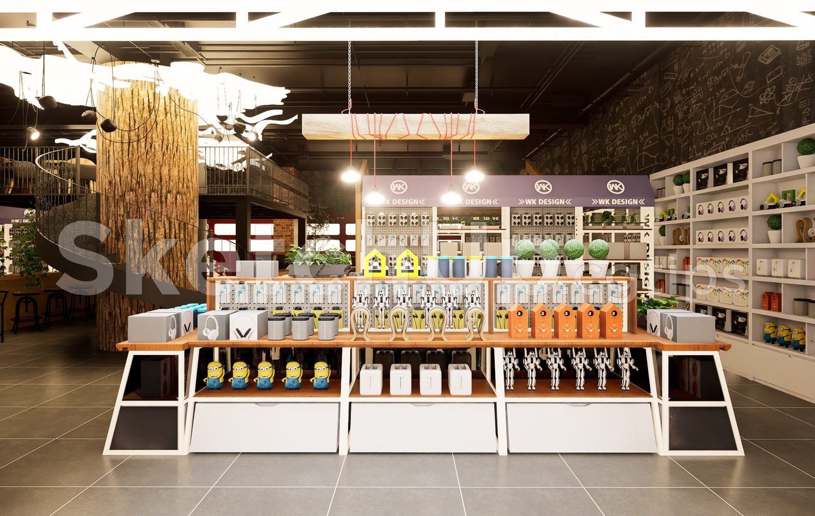 19377. Sketchup 3D تصميم متجر بيع بالتجزئة نموذج داخلي حديث مجاني للمتجر (1)
