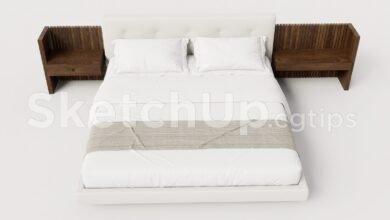 19395. Download Free Bed Model For Sketchup (1)