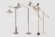 19332. Free 3d Floor Lamp Model For Sketchup - Interior Design Ready (2)