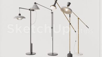 19332. Free 3d Floor Lamp Model For Sketchup - Interior Design Ready (2)