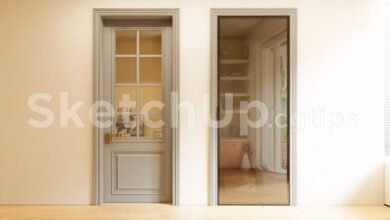 19387. Sketchup Door 3d Model Free Download (1)