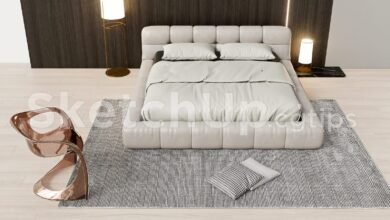 19368. Download Free Bed Model For Sketchup (1)