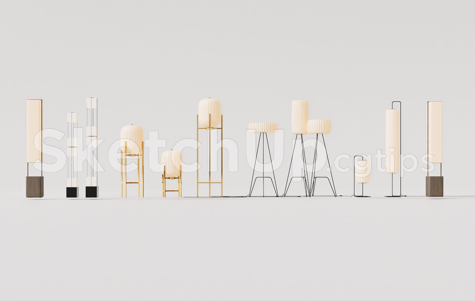 19328. Free 3d Floor Lamp Model For Sketchup - Interior Design Ready (2)