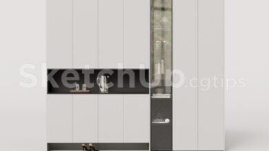 19366. Free Sketchup Shoe Cabinet Model Download (1)