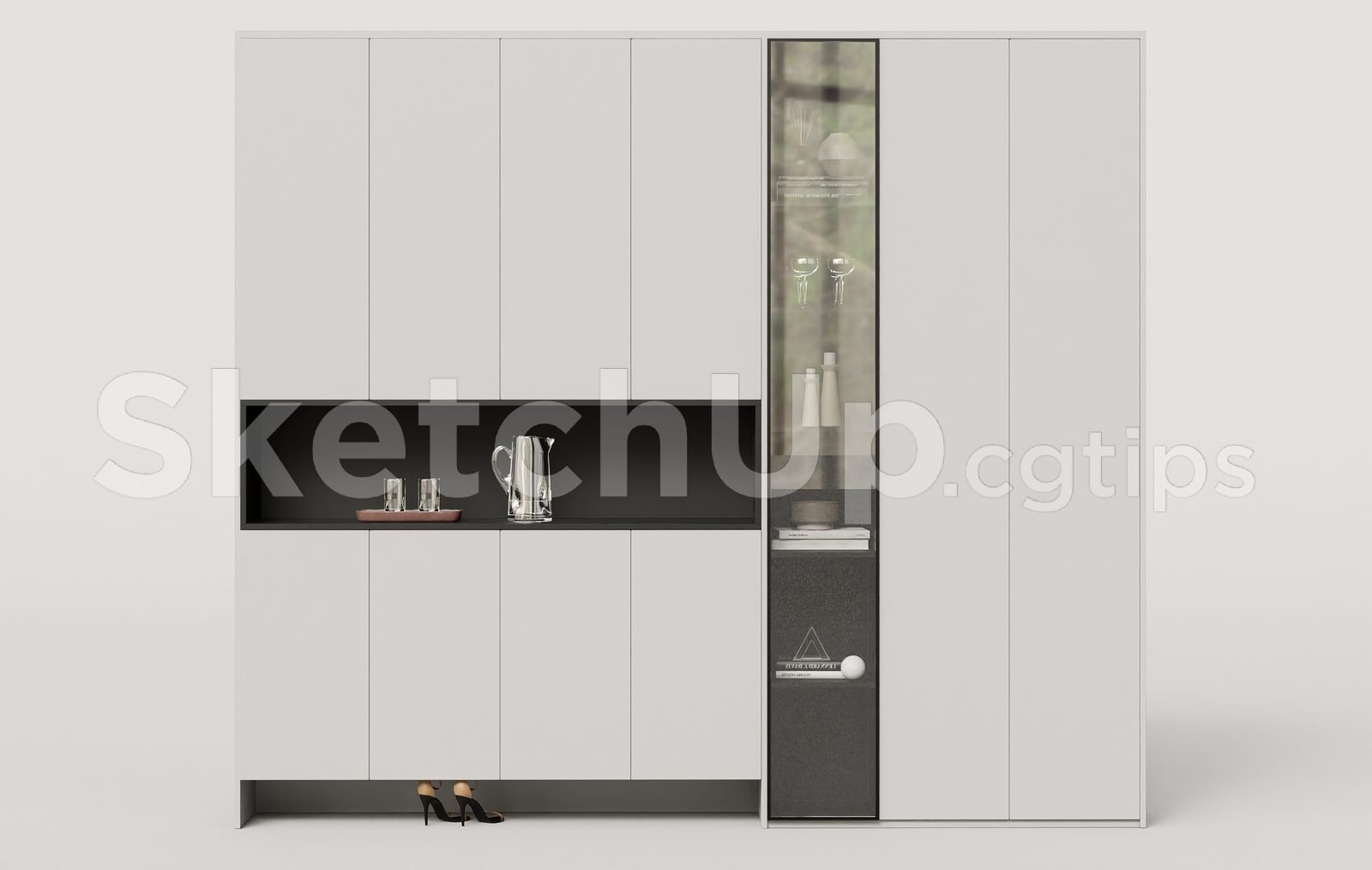 19366. Free Sketchup Shoe Cabinet Model Download (1)