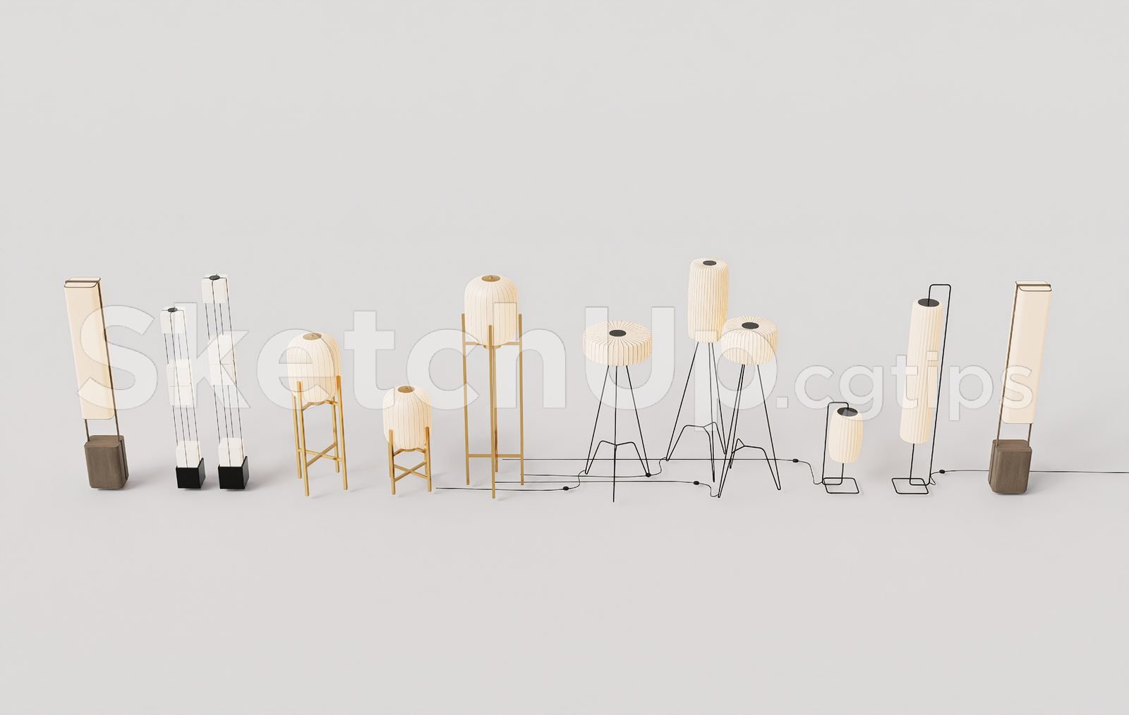 19328. نموذج مصباح أرضي ثلاثي الأبعاد مجاني لـ Sketchup - تصميم داخلي جاهز (1)