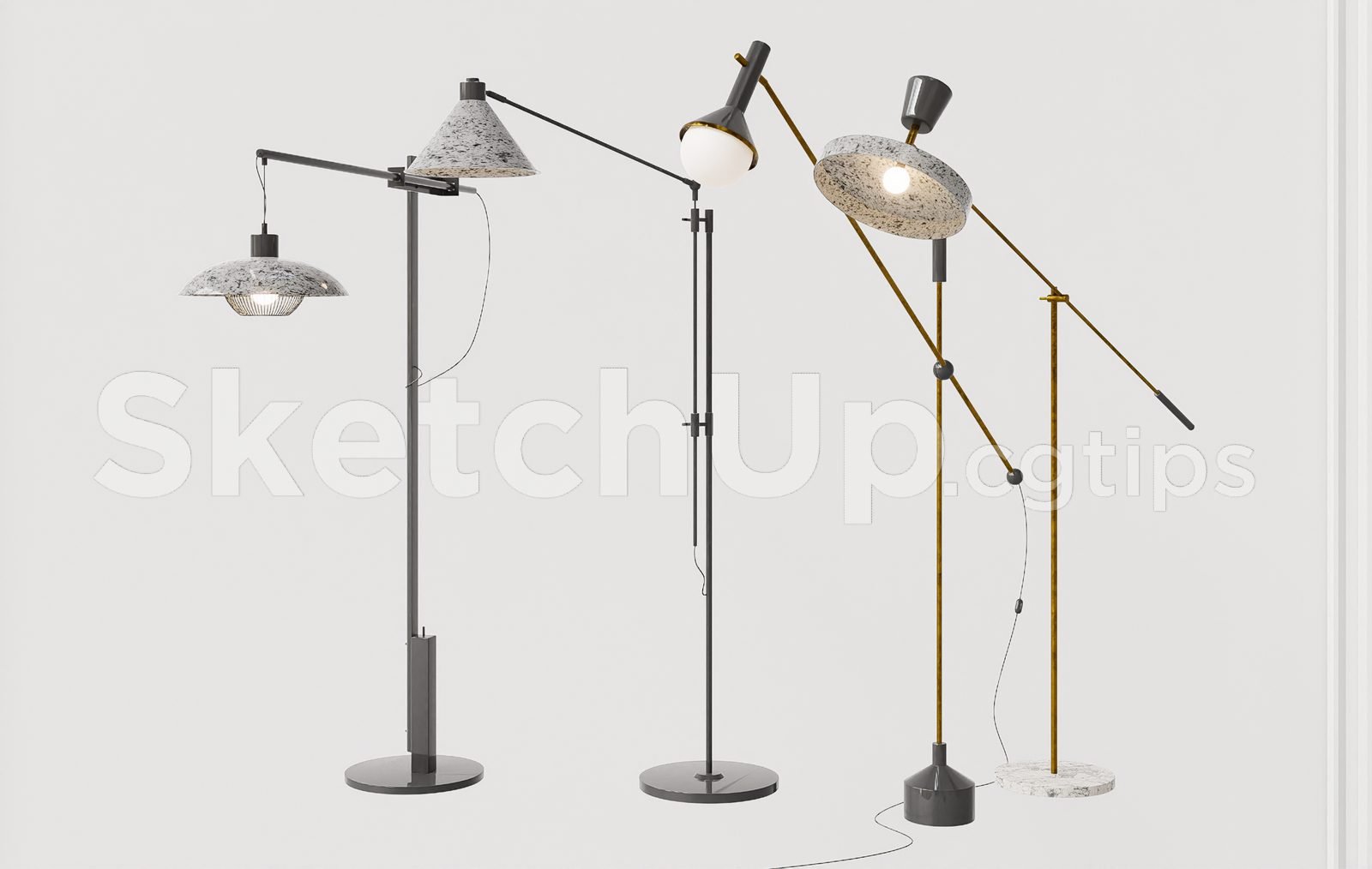 19332. نموذج مصباح أرضي ثلاثي الأبعاد مجاني لـ Sketchup - تصميم داخلي جاهز (2)