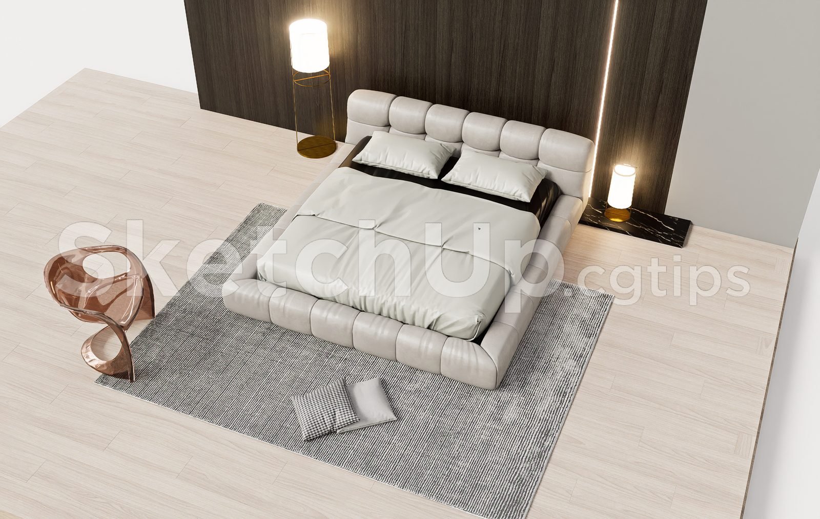 19368. تنزيل نموذج سرير مجاني لـ Sketchup (2)