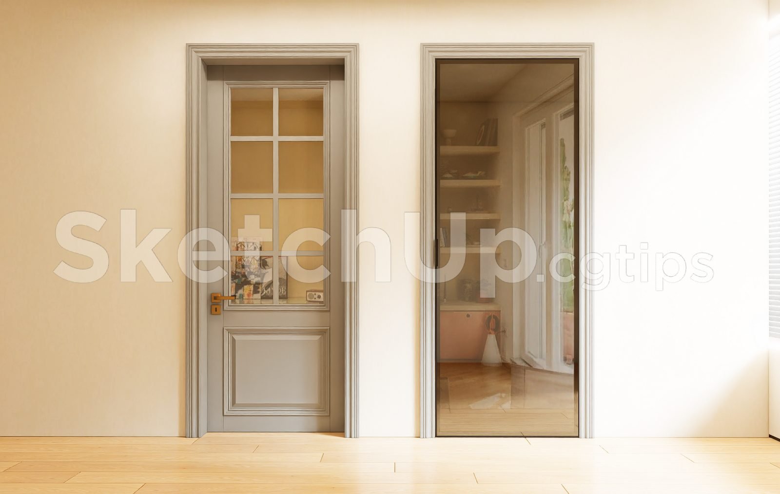 19387. تحميل نموذج Sketchup Door ثلاثي الأبعاد مجانًا (1)