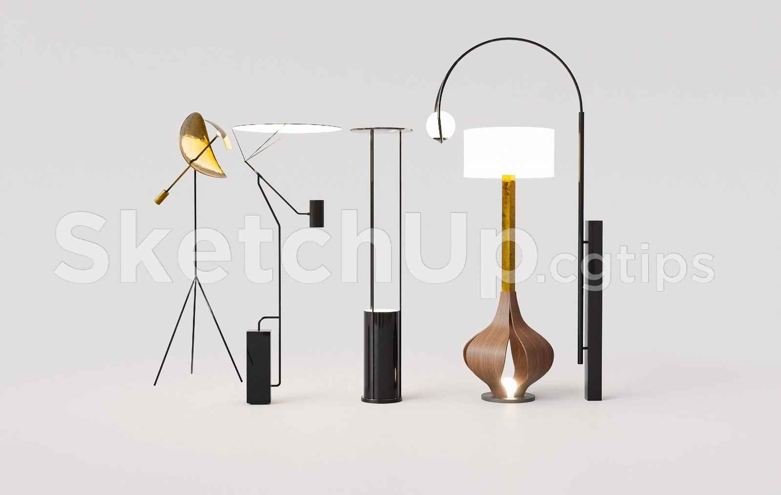 19390. نموذج مصباح أرضي ثلاثي الأبعاد مجاني لـ Sketchup - تصميم داخلي جاهز (2)