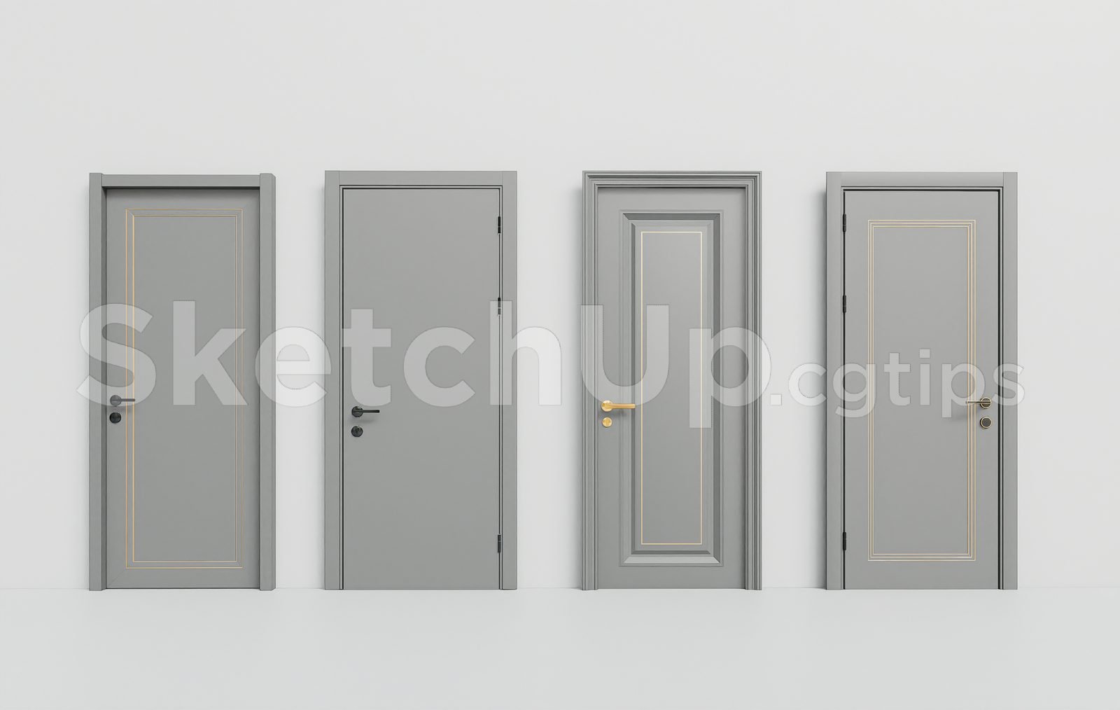 19398. تحميل نموذج Sketchup Door ثلاثي الأبعاد مجانًا (1)