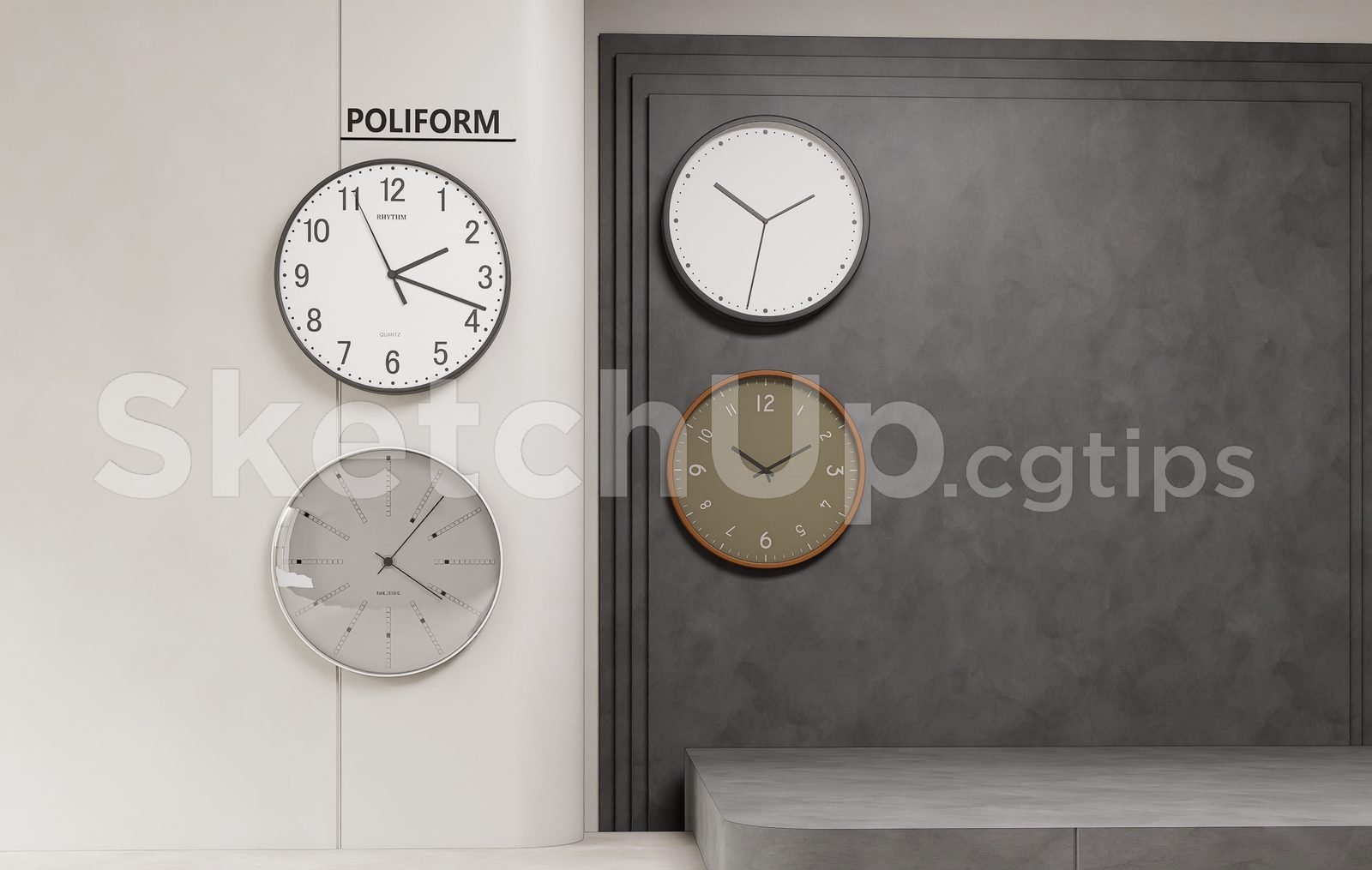 19399. نموذج ساعة حائط Sketchup - تنزيل مجاني ثلاثي الأبعاد (1)
